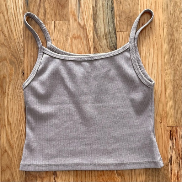 PJ Harlow Bra30 Strappy Tank in Grain, Size L – Supima Cotton Blend Made in USA - Picture 2 of 4